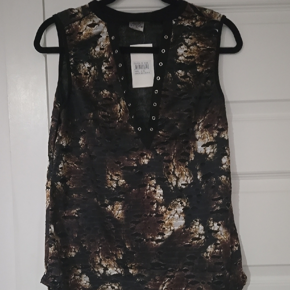 Stylish Brown and Black Women's Top